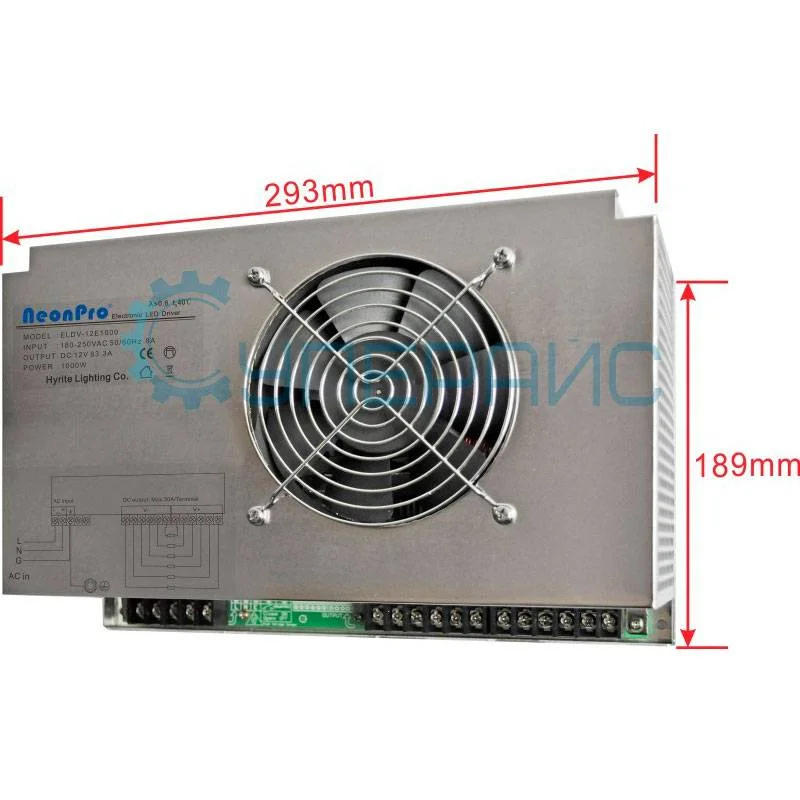Открытый блок питания NeonPro ELDV-12E1000 (12 В, 83.3 А, 1000 Вт) фото 1