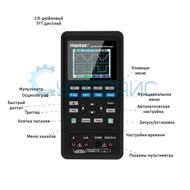 Портативный цифровой осциллограф Hantek 2C42 (2 канала, 40 МГц) фото 1