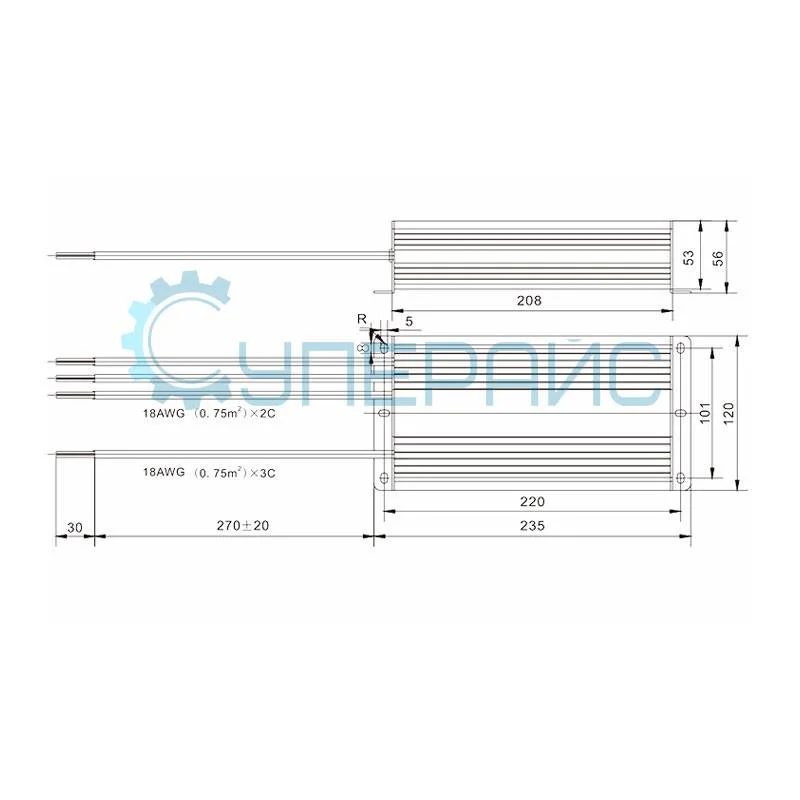 Герметичный уличный блок питания Smun SMV-300-48 (48 В, 6.25 А, 300 Вт) фото 2