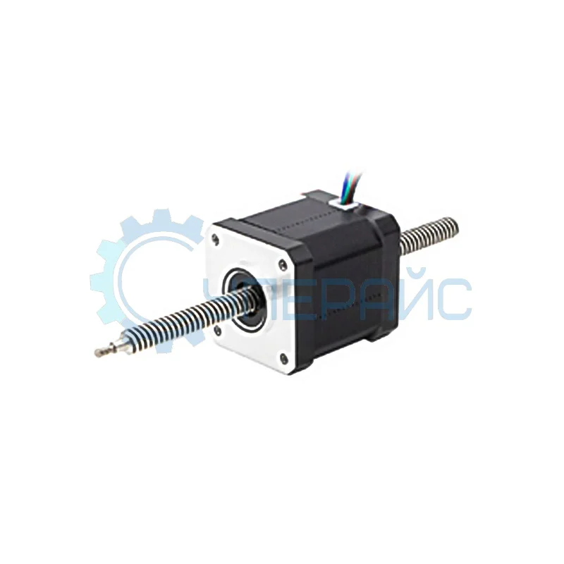 Шаговый электродвигатель с вал-гайкой UMot 42HSС6401 Tr8 * 4 (NEMA 17) фото 1