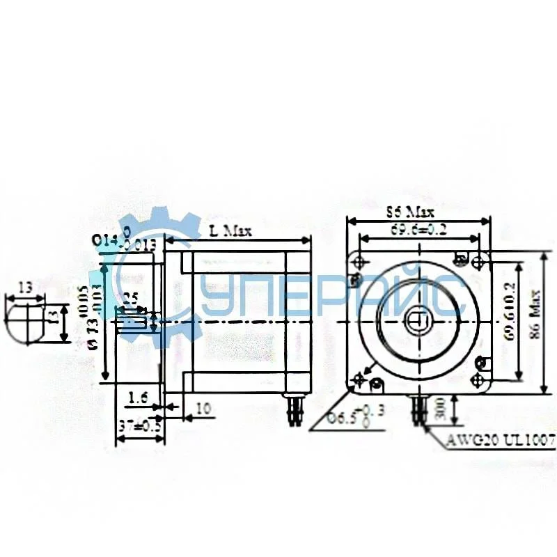 Шаговый двигатель SUMTOR 86HS12660A4 (NEMA 34) фото 2