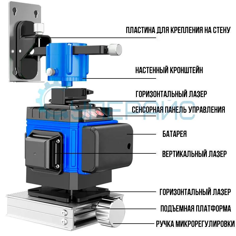 Нивелир MBOOS MBS-10-7 (12 лучей) с подъемной платформой фото 7