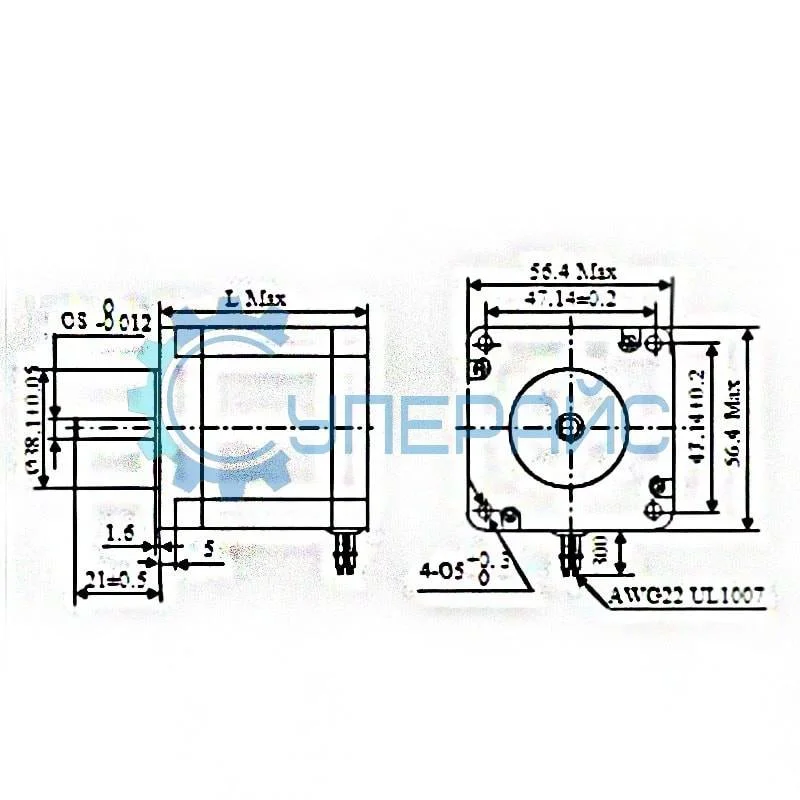 Шаговый двигатель SUMTOR 57HS8430A4 (NEMA 23) фото 2