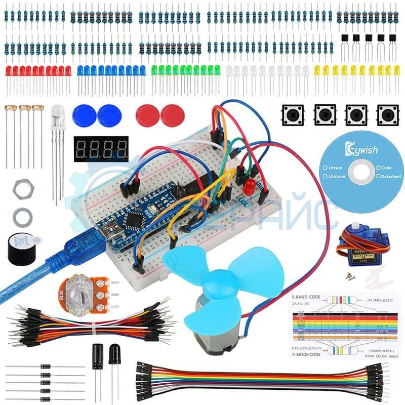 Стартовый набор для робототехники Keywish с контроллером Nano, совместимым со средой Arduino фото 1