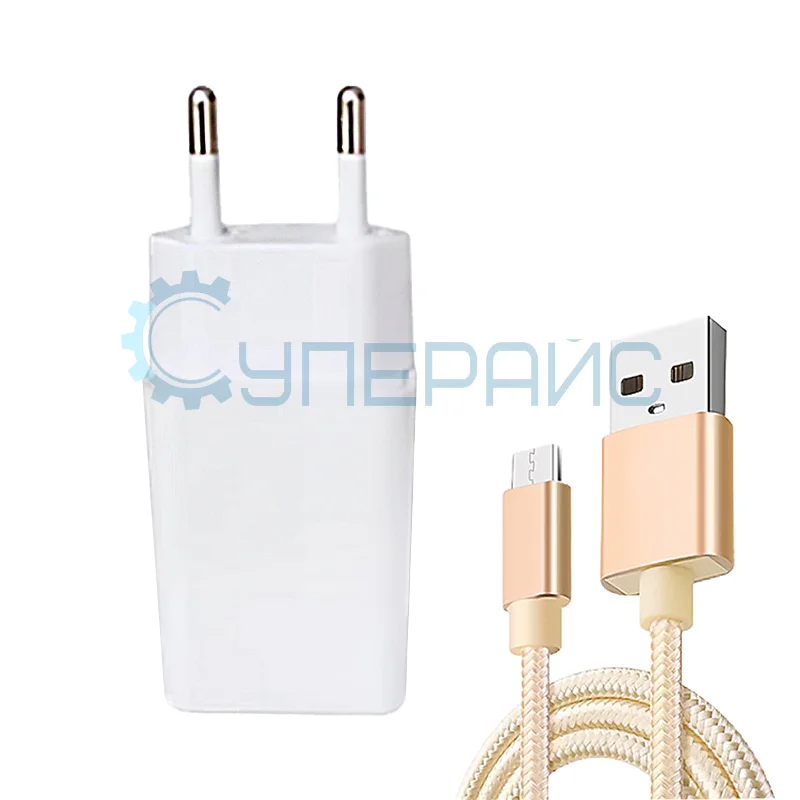 Сетевое зарядное устройство GAT-0501000CE с кабелем micro USB фото 1