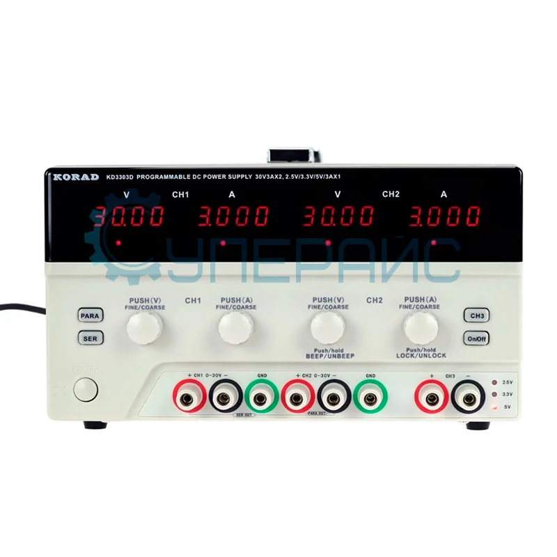 Трехканальный источник питания Korad KD3303D (30 В, 3 А, 195 Вт) фото 1