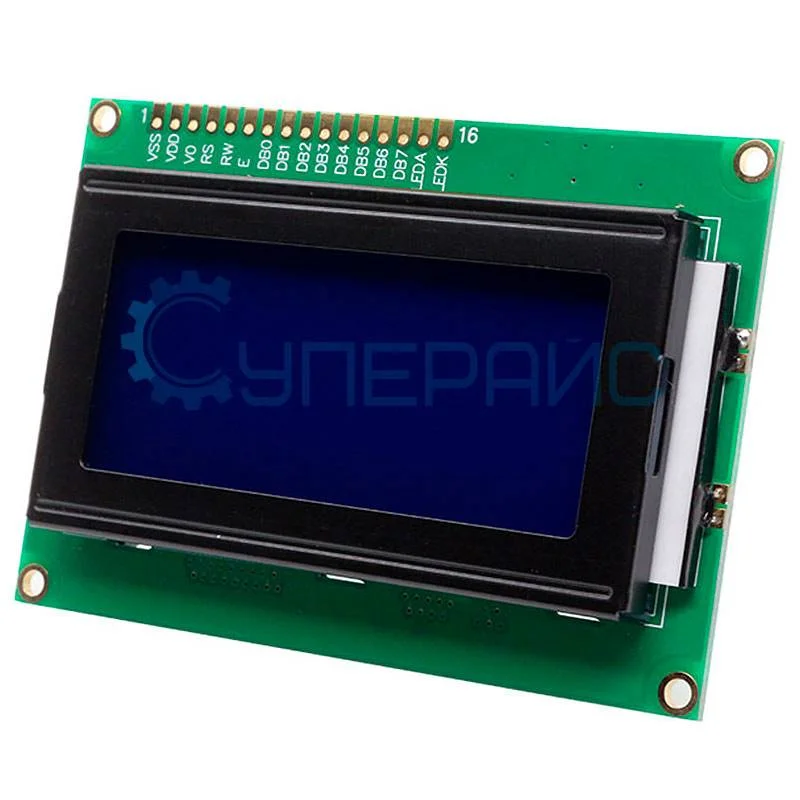 Символьная LCD-матрица 1604A с синей подсветкой фото 2