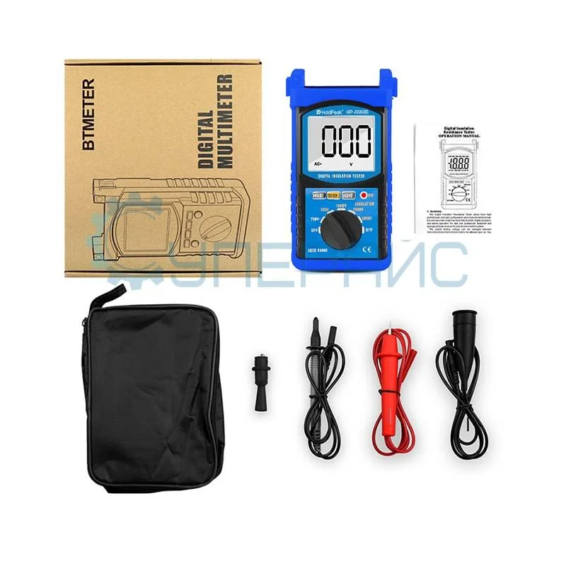 Тестер сопротивления изоляции HoldPeak HP-6688B фото 7