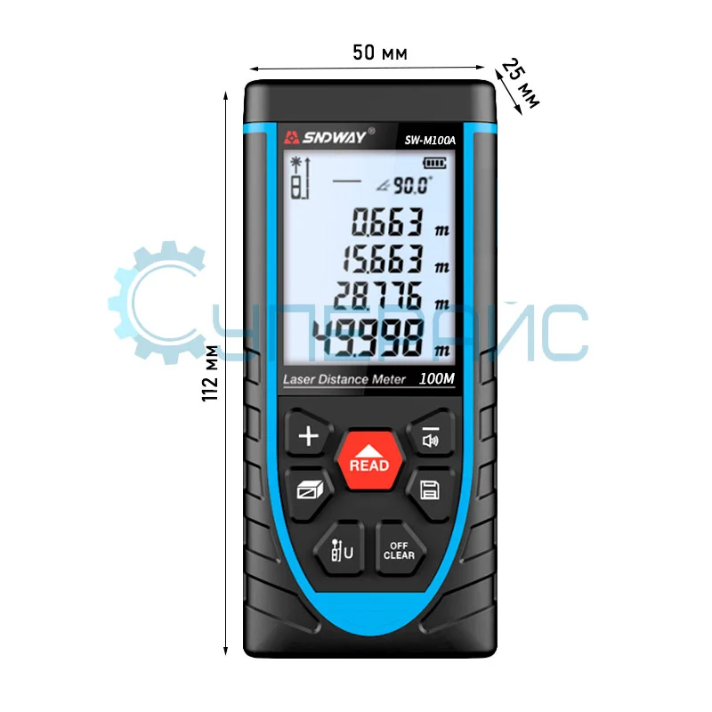 Лазерный дальномер SNDWAY SW-M100A фото 2