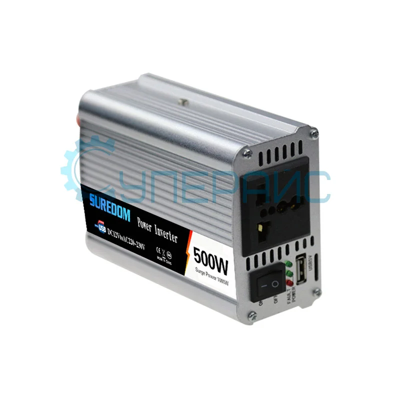 Инвертор для автомобиля SUREDOM YSCZ-500W, 12В-220В, 500 Вт фото 1