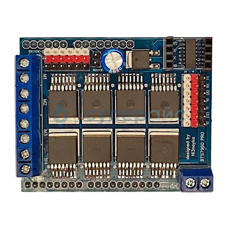 Четырехканальный драйвер моторов BTS7960 PRO фото 1