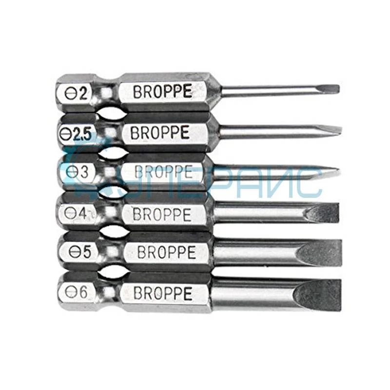 Биты с прямым шлицем BROPPE SL 6 шт фото 2