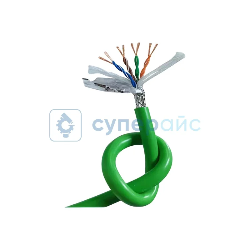 Зеленый экранированный кабель связи Yilan Ethernet 8 жильный (50 м) фото 1