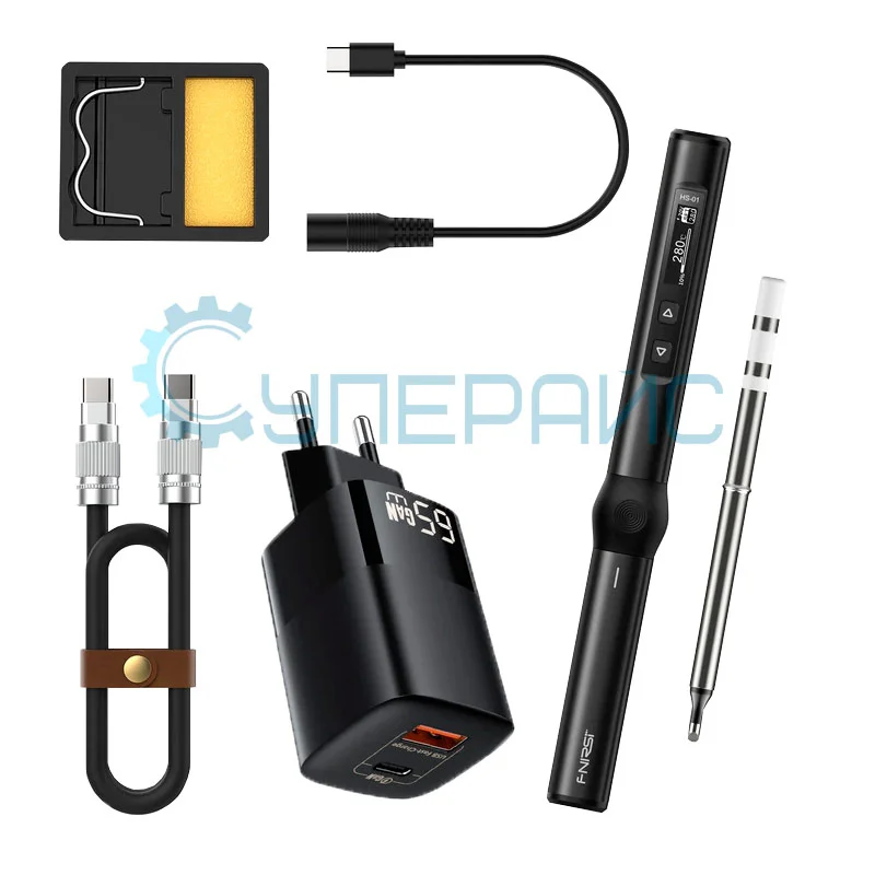 Электропаяльник FNIRSI HS01 с GaN-зарядкой фото 5