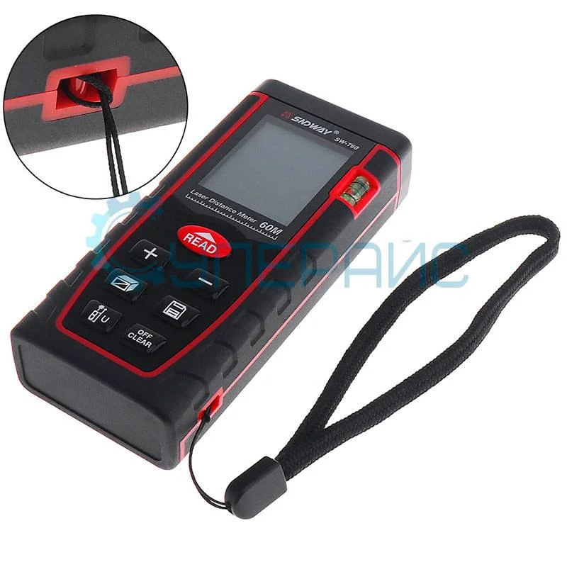 Дальномер с пузырьковым уровнем SNDWAY SW-T60 фото 2