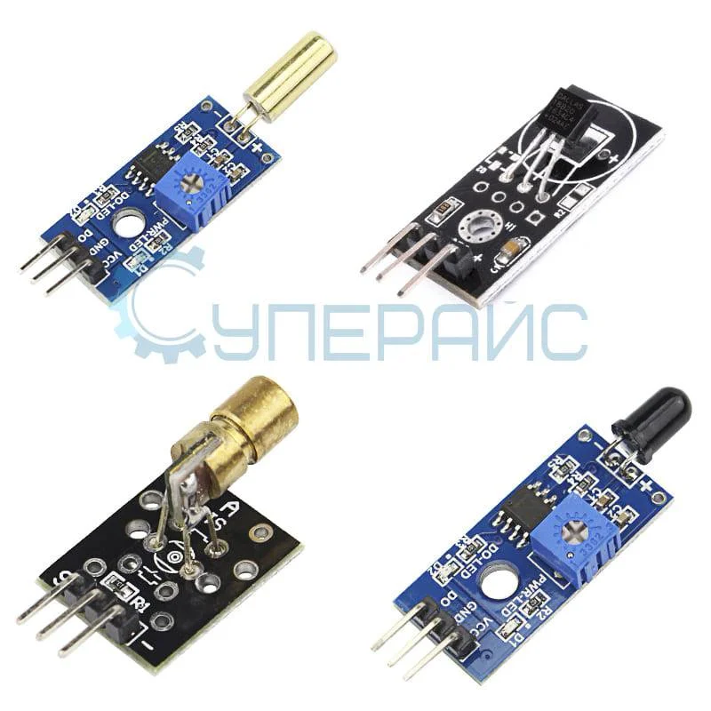 Набор из 20 датчиков с макетной платой и GPIO адаптером фото 1