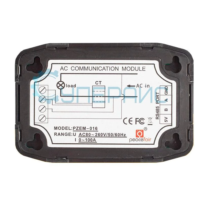 Вольтамперметр Peacefair PZEM-016 с замкнутым трансформатором тока фото 3