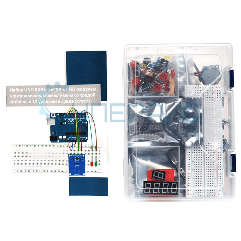 Набор UNO R3 Starter Kit с RFID модулем, контроллером, совместимым со средой Arduino, и 12 уроками в среде Scratch фото 14