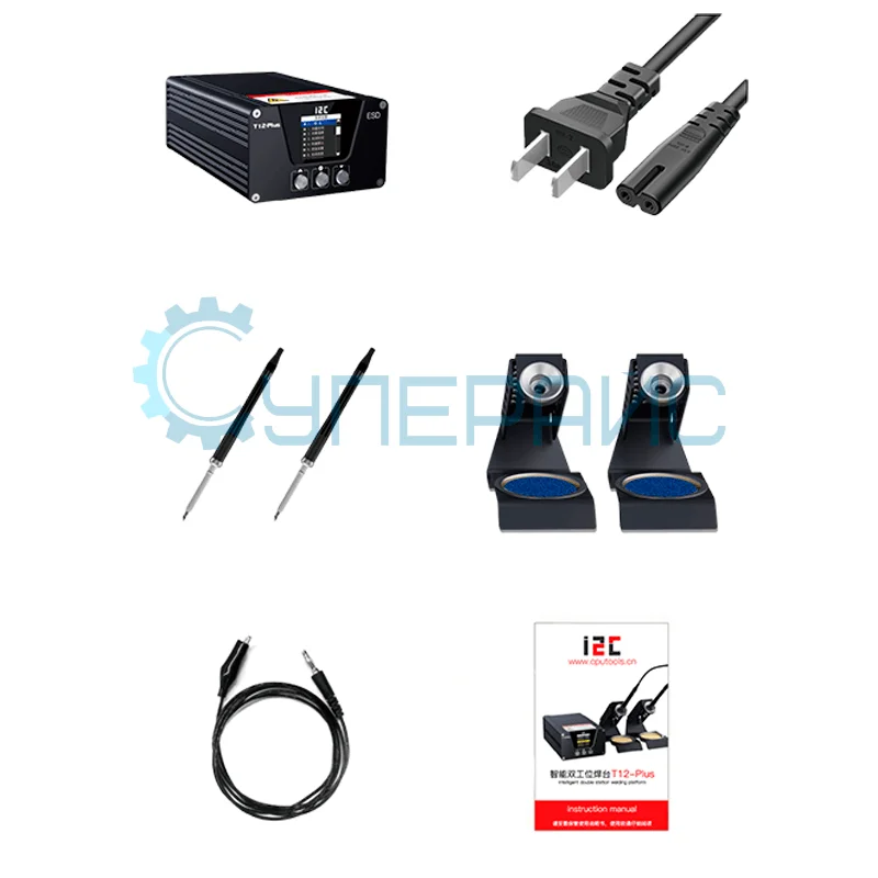Двухканальная станция для пайки i2C T12-Plus, 240 В, IPS дисплей фото 3