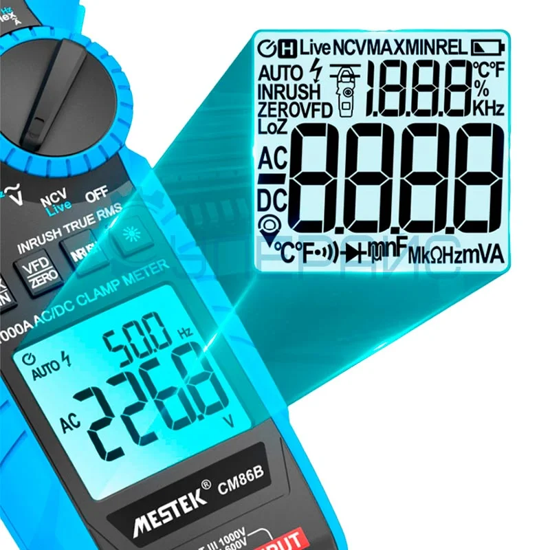 Профессиональные токовые клещи Mestek CM86B с катушкой Роговского фото 2