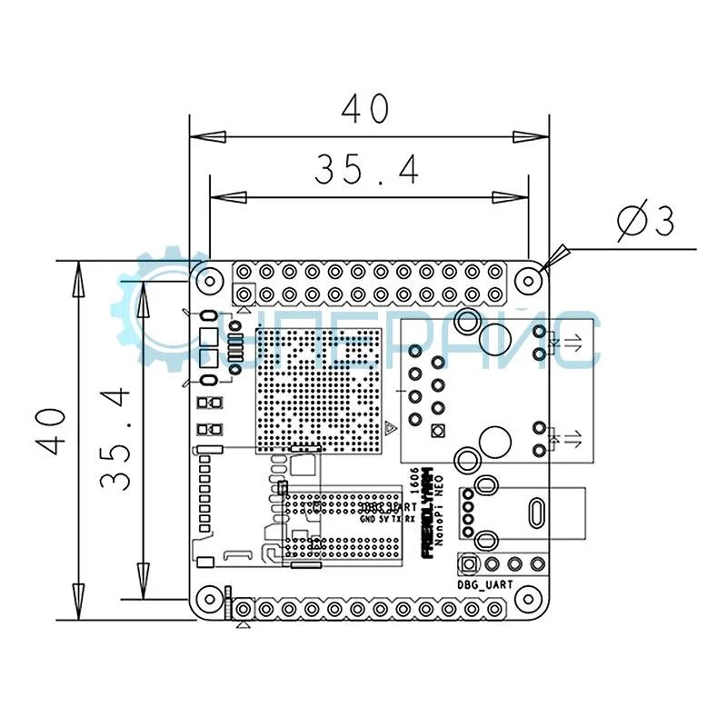 Одноплатный компьютер FriendlyElec NanoPi NEO (RAM 512 МБ) фото 5