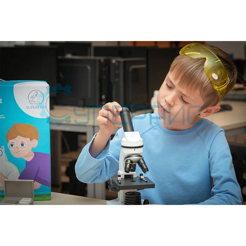 Учебный микроскоп Supereyes MyLab M12 с адаптером для смартфона и набором для опытов фото 1