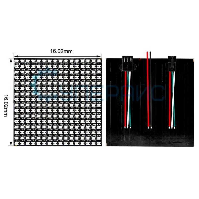 Адресная гибкая светодиодная матрица 16x16 на базе WS2812B фото 6
