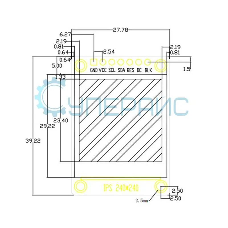 Модуль цветного дисплея IPS TFT 240x240 1.3 дюйма фото 3