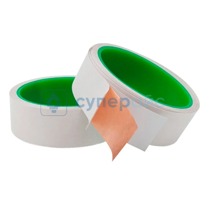 Медная двусторонняя самоклеящаяся лента Kesheng 25 мм х 5 м х 0,06 мм (2 рулона) фото 1