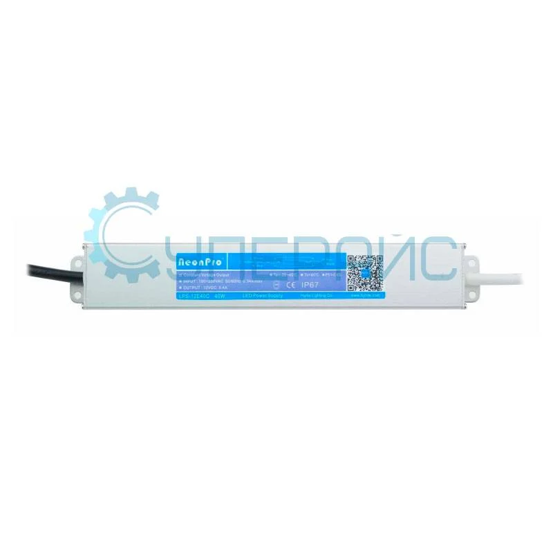 Влагозащищенный блок питания NeonPro LPS-12E40C (12 В, 3.4 А, 40 Вт) фото 2