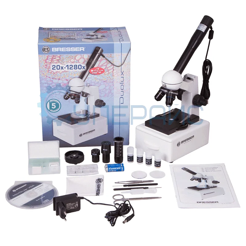 Монокулярный биологический микроскоп Bresser Duolux 20x-1280x фото 10