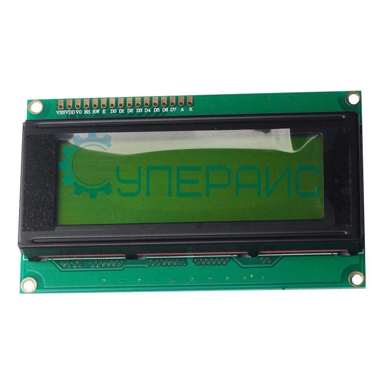 Символьный ЖК дисплей LCD2004A 20x4 с I2C переходником, зеленая подсветка фото 1
