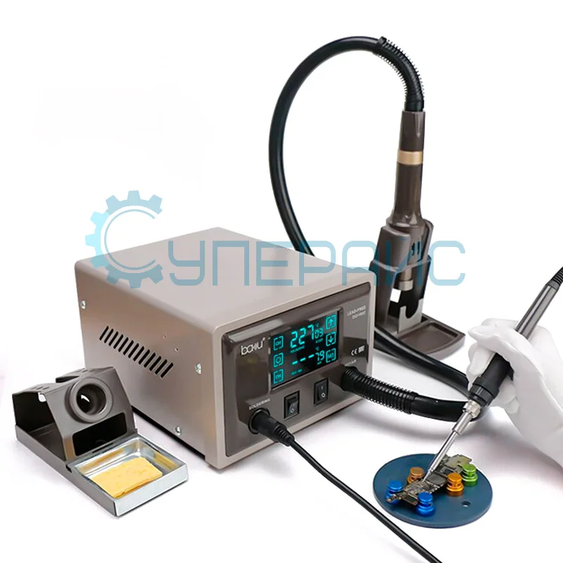 Паяльная станция Baku BA-9852, 2 в 1 фен + паяльник, 1200 Вт фото 1