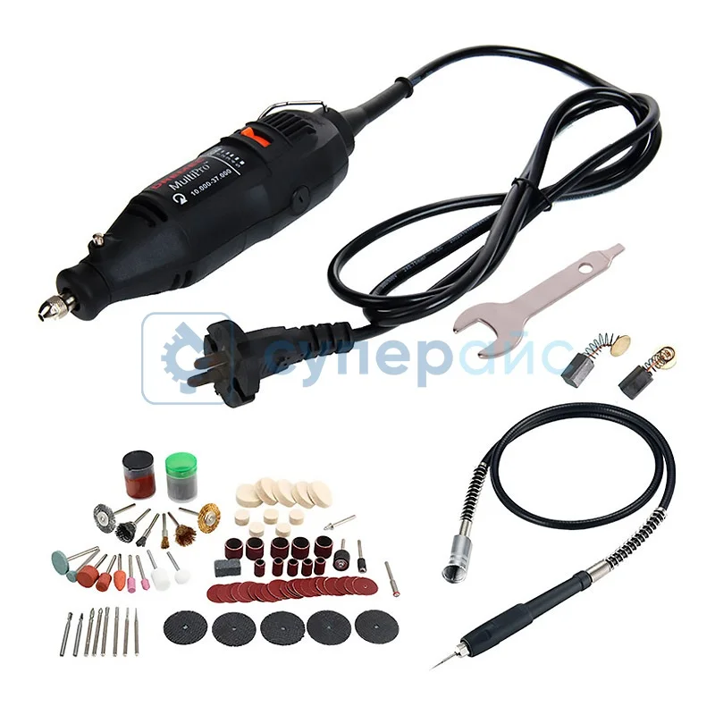 Шлифмашинка VICOVER 130 Вт с набором насадок и аксессуаров (40 шт) и гибким валом фото 1