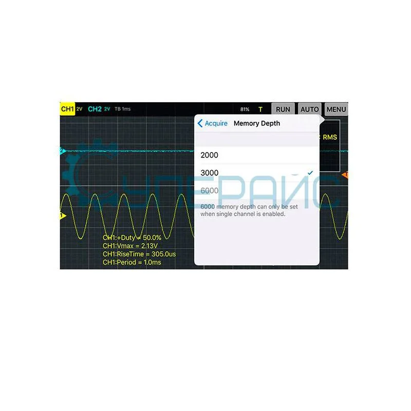 Цифровой USB осциллограф Hantek iDSO1070A с поддержкой WiFi (2 канала, 70 МГц) фото 10