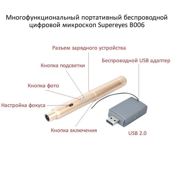 Цифровой Wi-Fi микроскоп Supereyes B006 фото 1