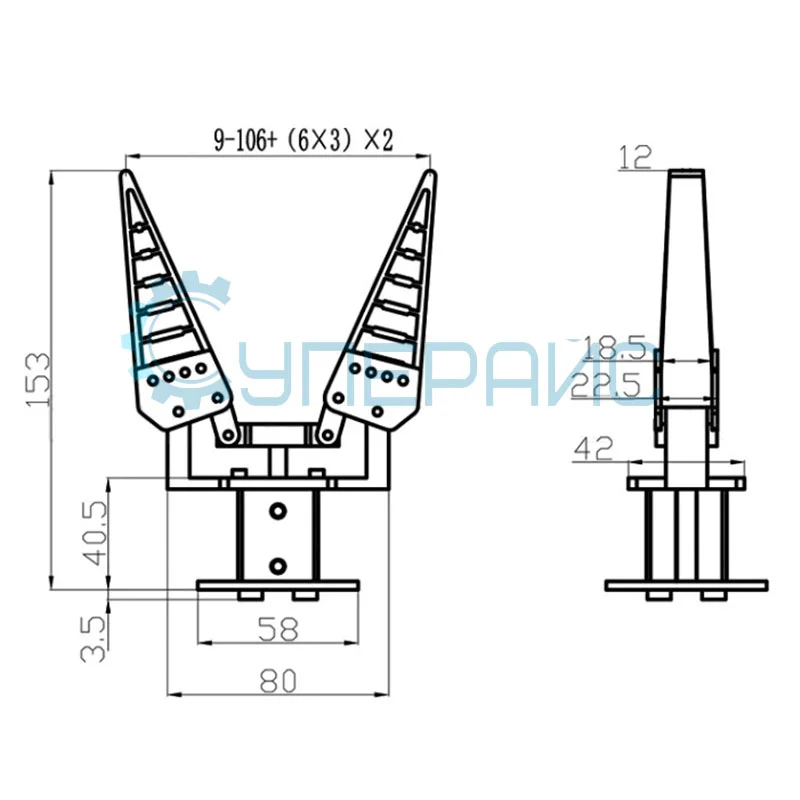Бионический манипулятор WHEELTEC (два пальца захвата) фото 2
