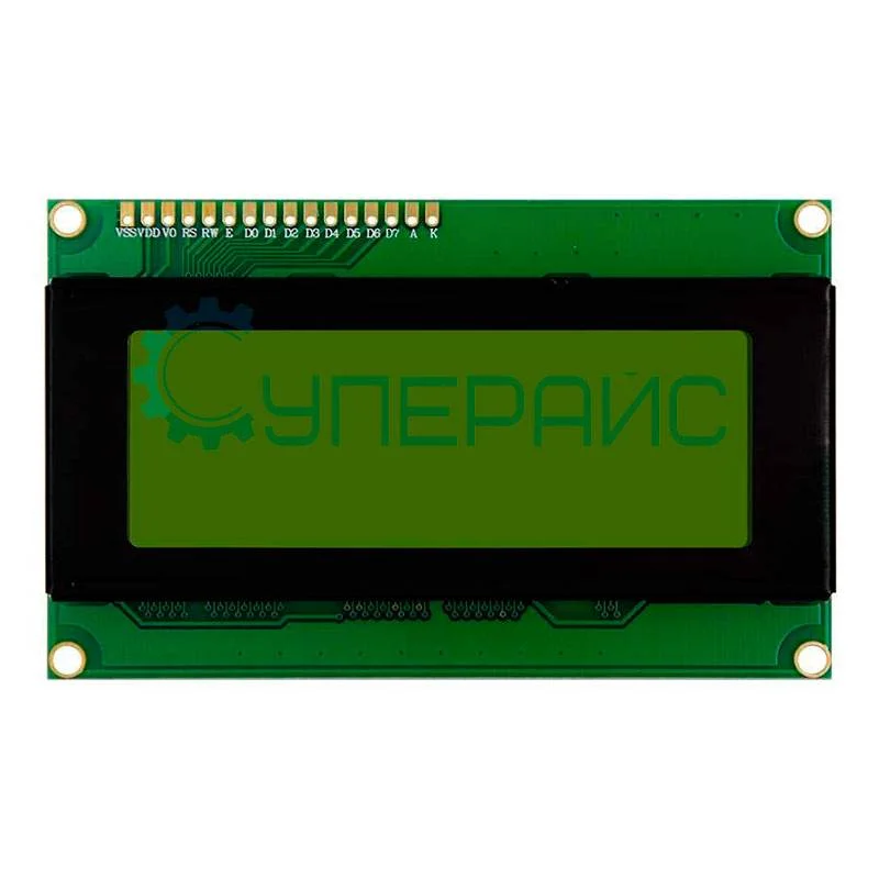 Символьный LCD дисплей 2004A 20x4 с зеленой подсветкой фото 1