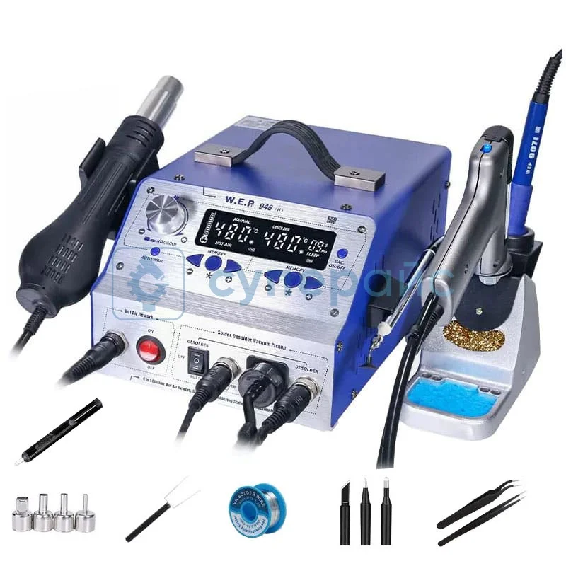 Паяльная станция WEP 948 II с оловоотсосом и щипцами фото 1