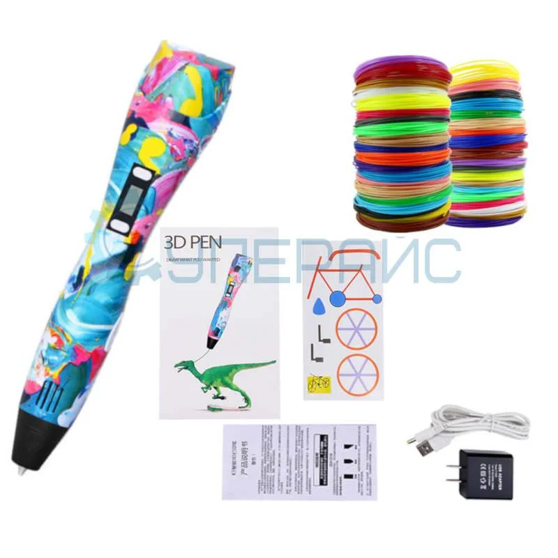 3D ручка Kibixing K3A со 175 метрами пластика фото 4