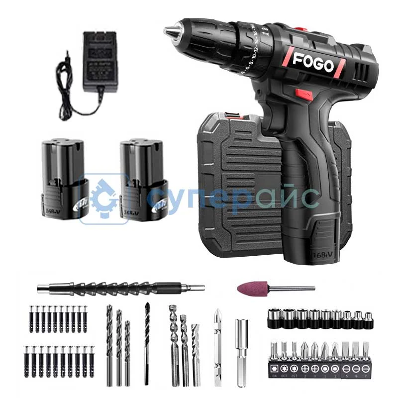 Шуруповерт FOGO 1001 (16,8 В) с кейсом и двумя аккумуляторами фото 1