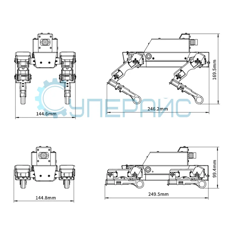 Робот-конструктор Yahboom 12DOF DOGZILLA S1 (без контроллера Raspberry Pi 5) фото 4