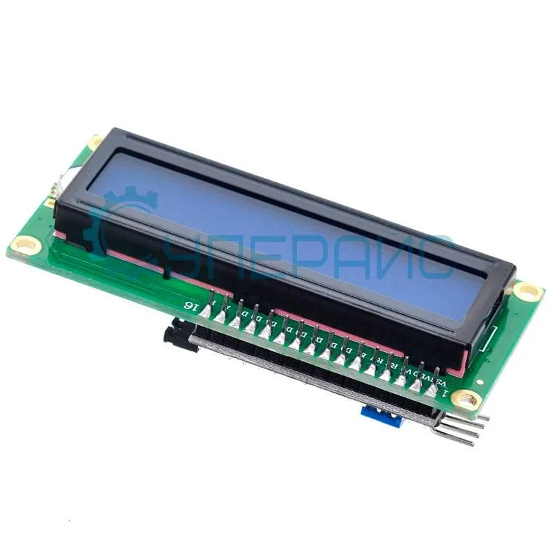 Символьный дисплей LCD1602A синяя подсветка с IIC/I2C для Arduino фото 2