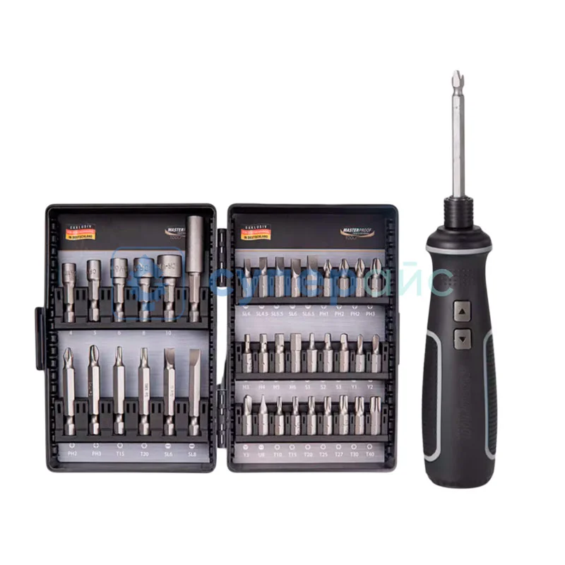 Отвертка с комплектом бит MASTERPROOF 22037 фото 1