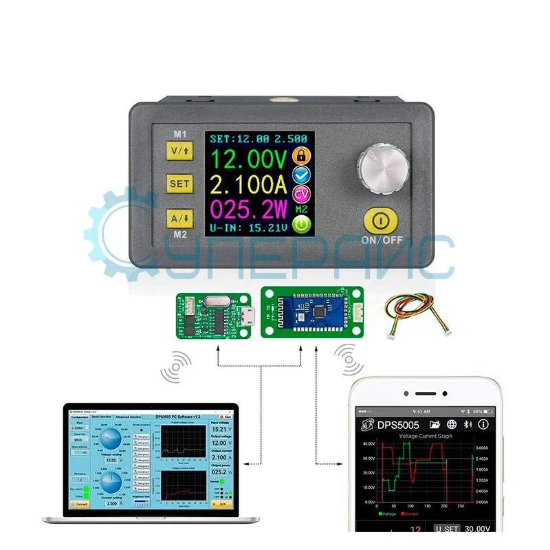 Преобразователь с коммуникационными модулями RuiDeng RIDEN DPS5005-USB-BT фото 5