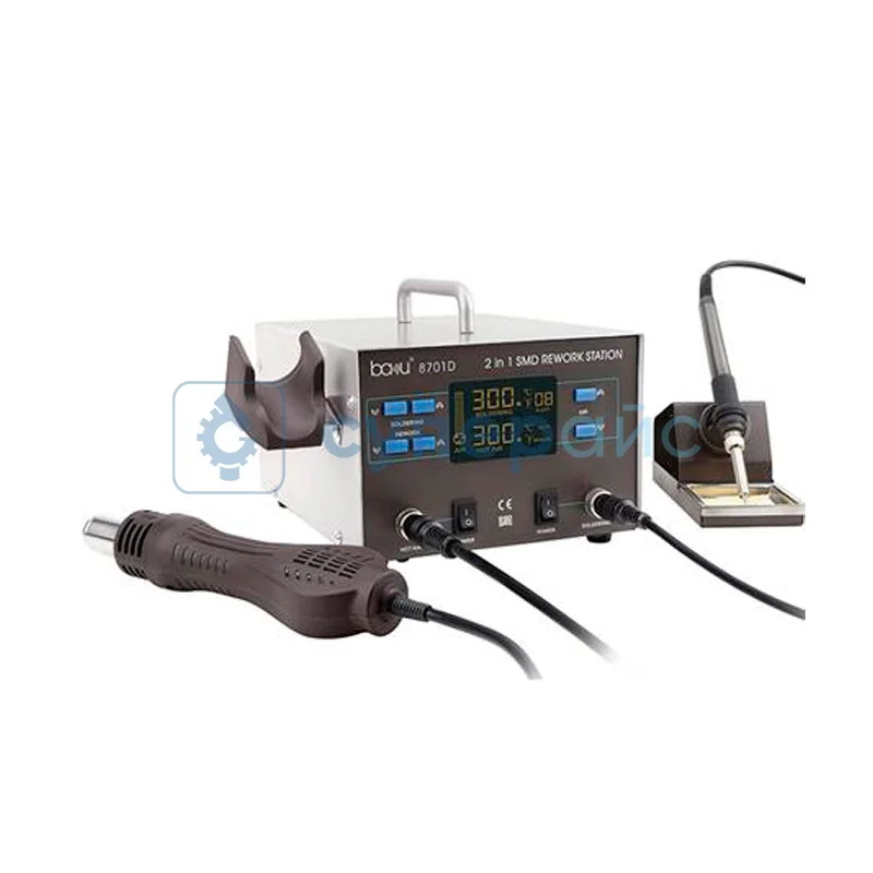 Станция для пайки Baku BA-8701D 2 в 1 с паяльником и феном фото 1