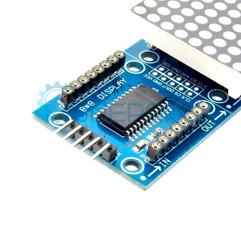 Светодиодная LED матрица 8x32, контроллер MAX7219, цвет синий фото 6