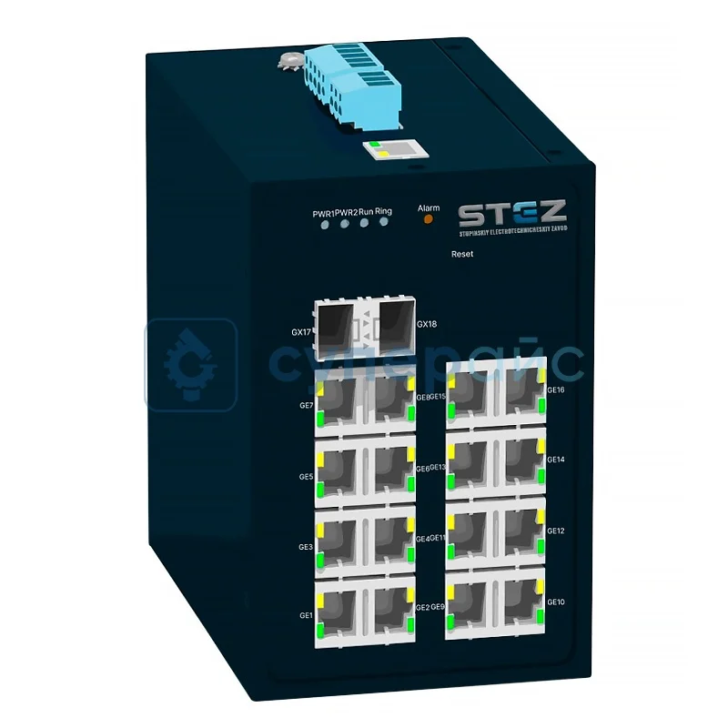 Сетевой коммутатор на DIN-рейку СТЭЗ STEZ3216-2GSFP-PN фото 1