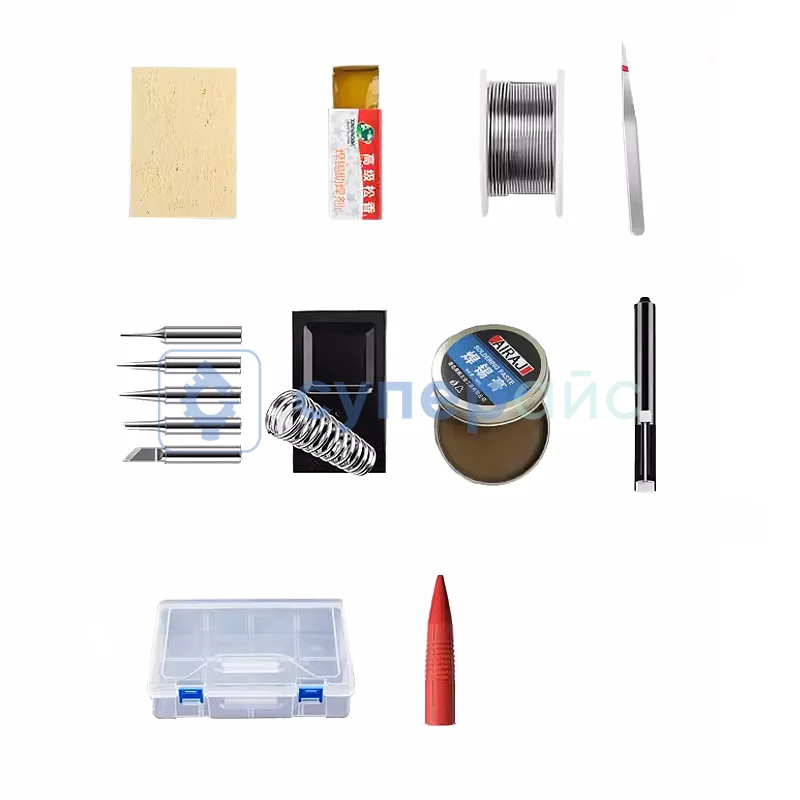 Паяльник Delixi 60w с большим комплектом фото 1