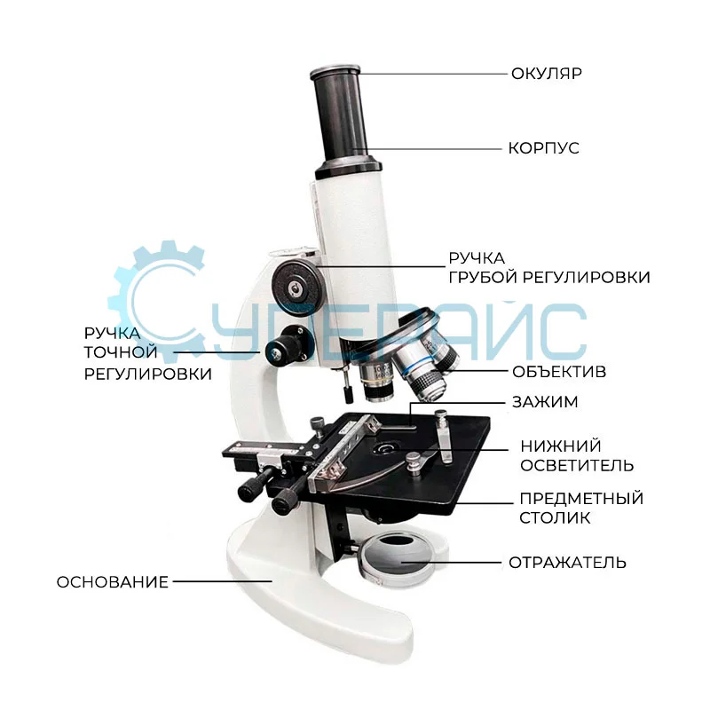 Биологическая микролаборатория с микроскопом 1600X и микропрепаратами фото 1